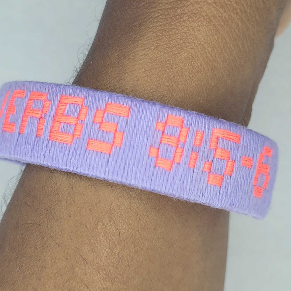 Handmade Scripture Embroidered Bracelet - Picture 9 of 11